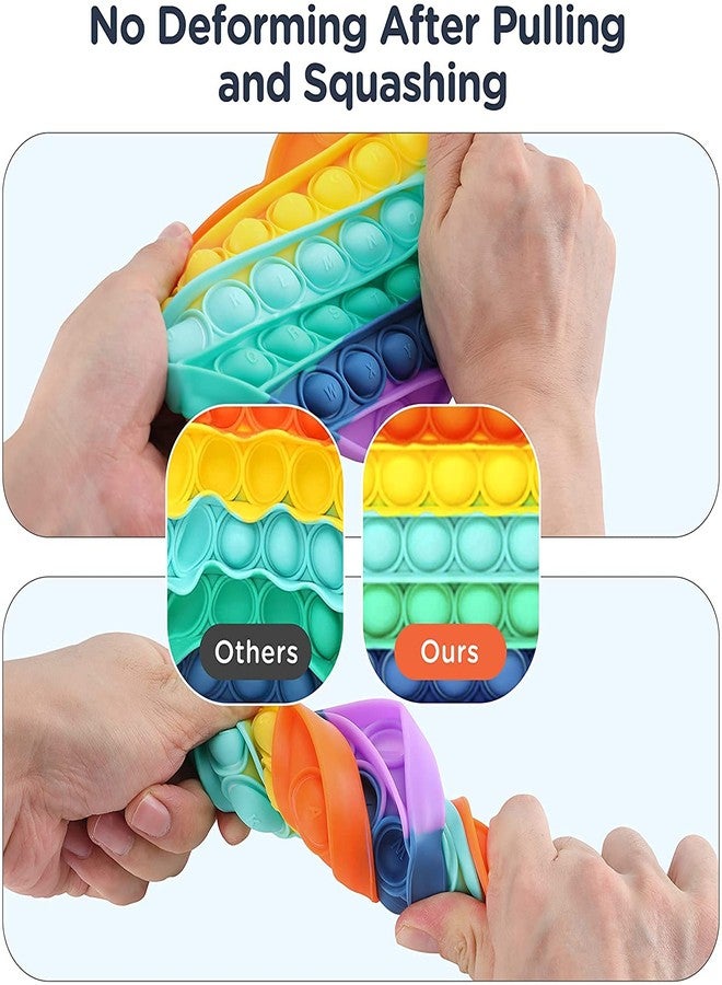 AKRIZA Push Bubble Fidget Toy, Bubble Game with Popping Sound Silicone Sensory Toy Anxiety Stress Reliever Autism Learning Materials Gift for Kids Teens Adults (Rainbow 3-Pack) - Image 3